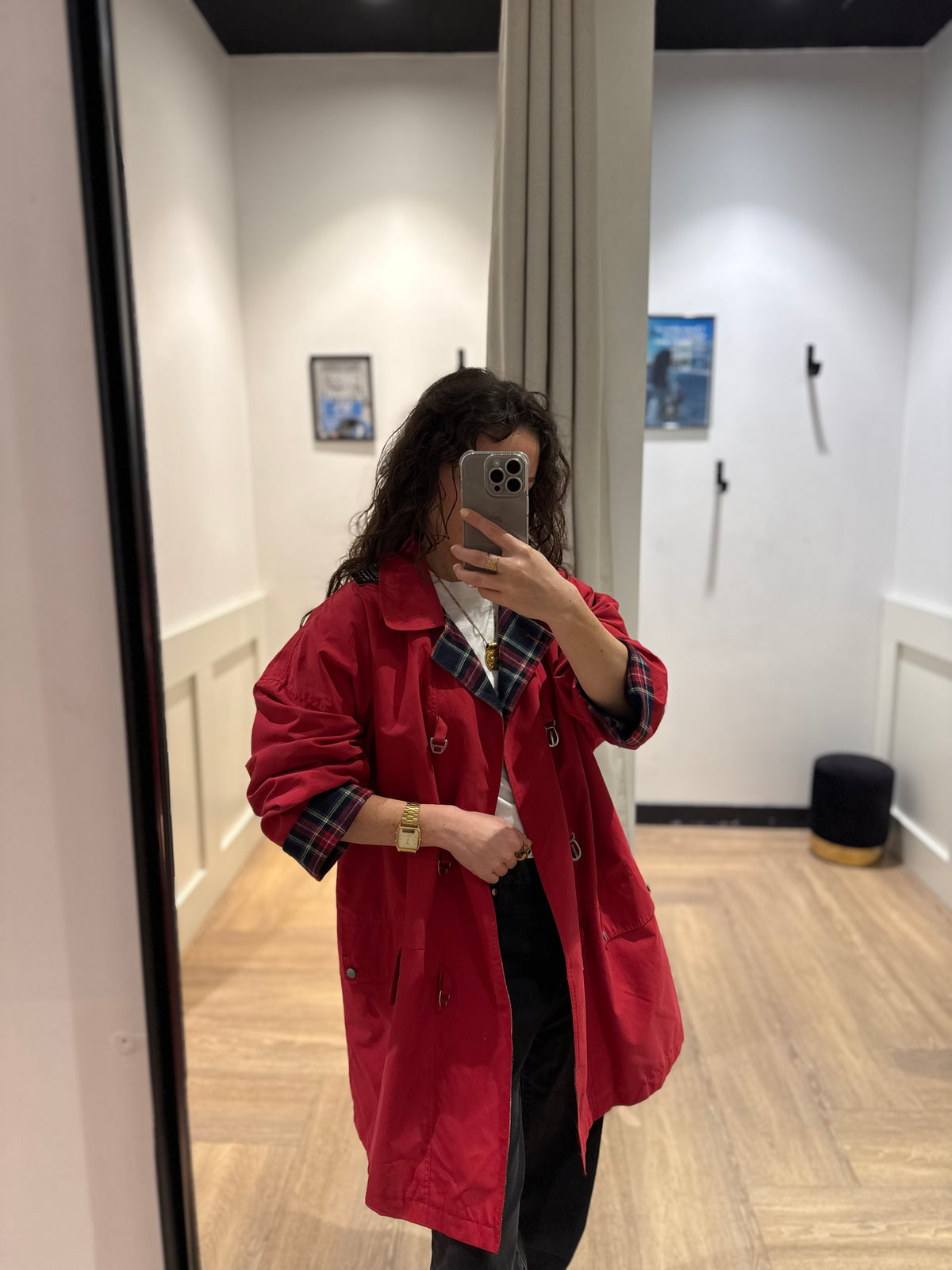 Manteau vintage rouge L
