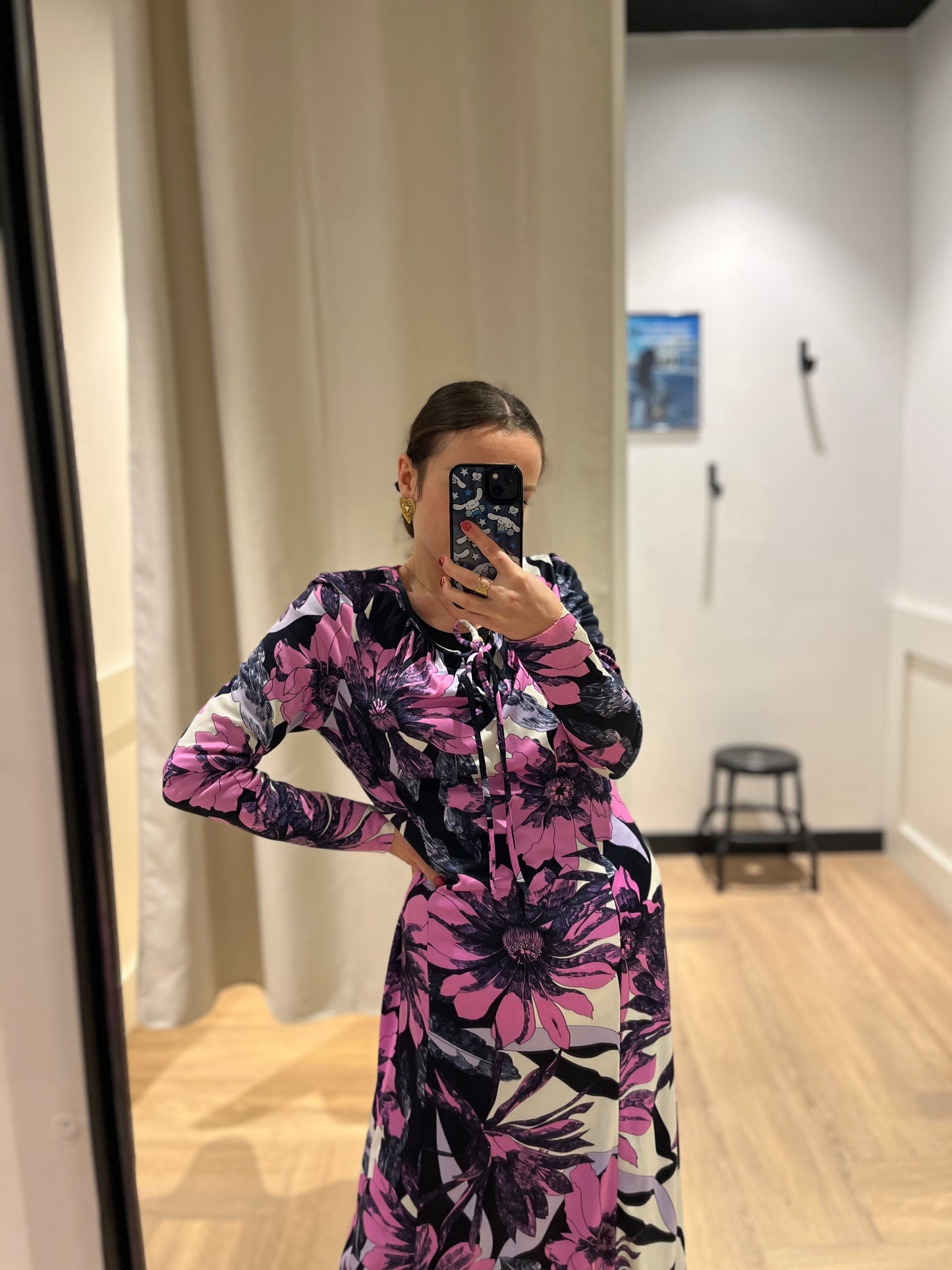 Robe longue vintage à motifs M