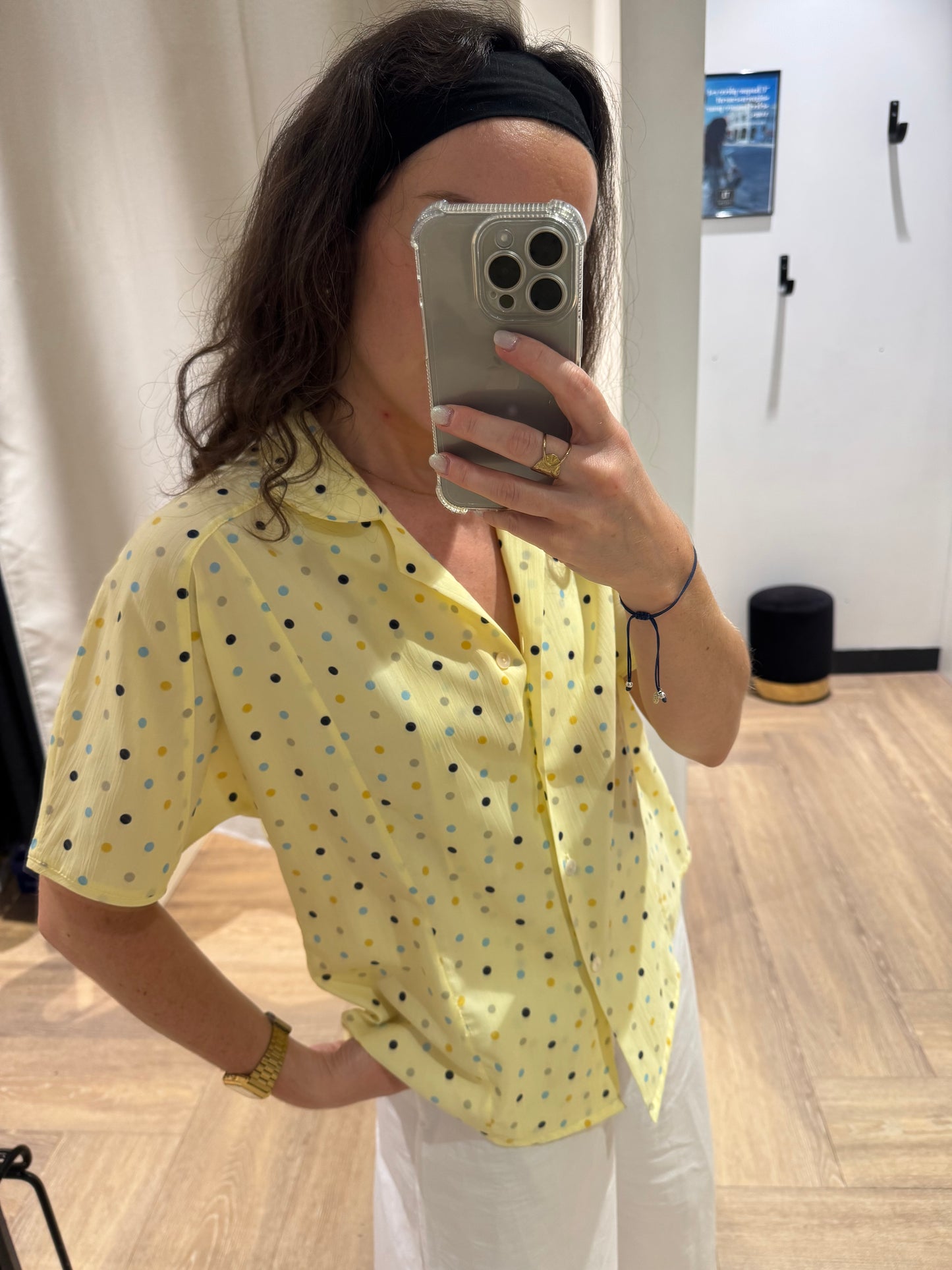 Blouse vintage à pois M