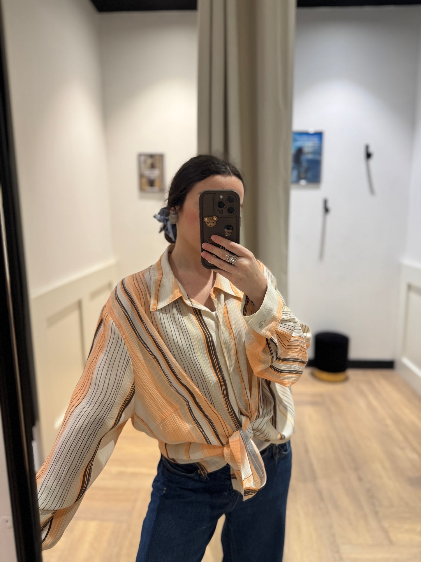 Blouse vintage à rayures XXL/XXXL