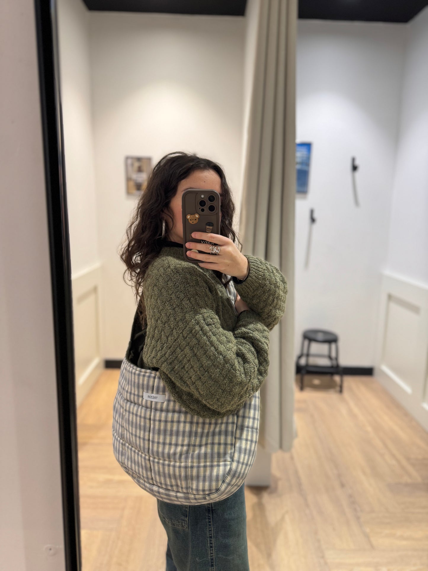 Sac fourre-tout matelassé à carreaux