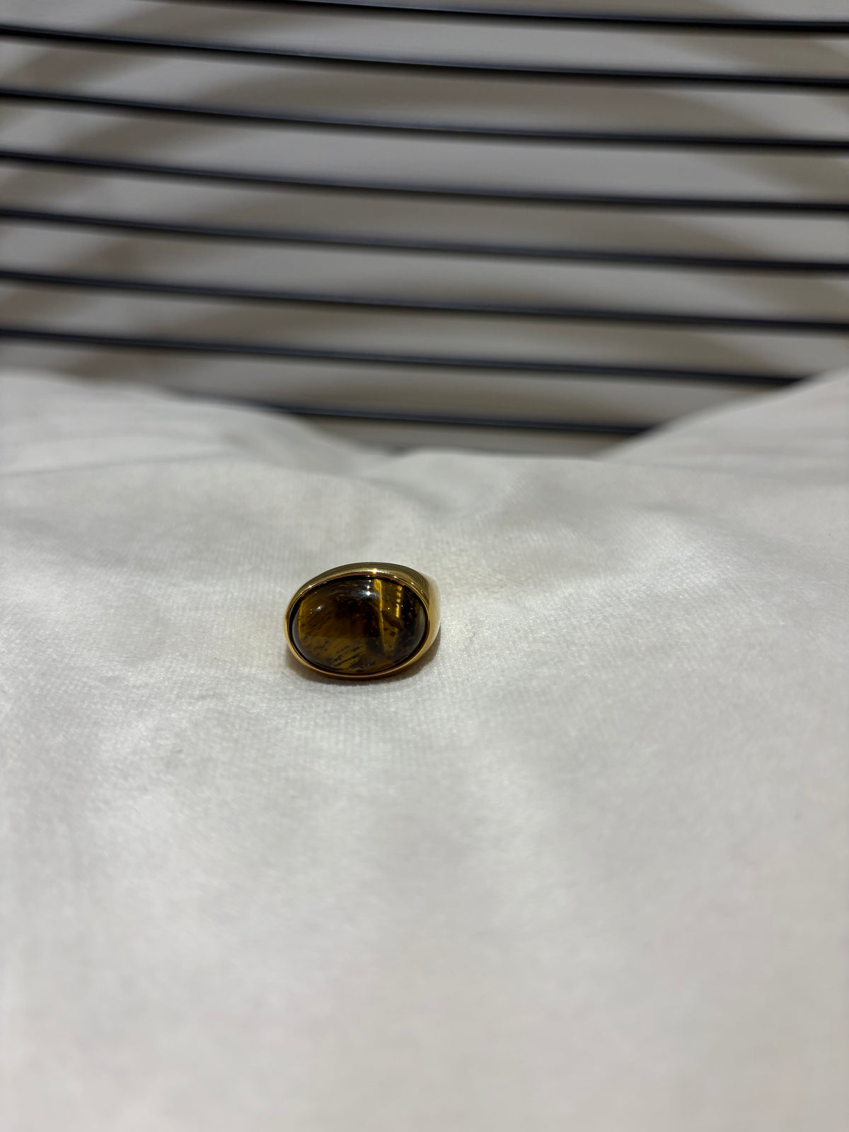 Bague doré pierre marron