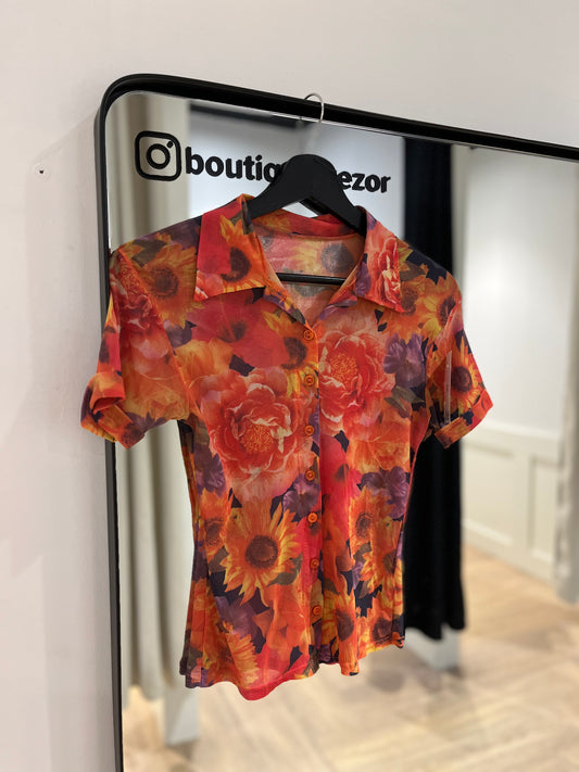 Blouse à fleurs XS
