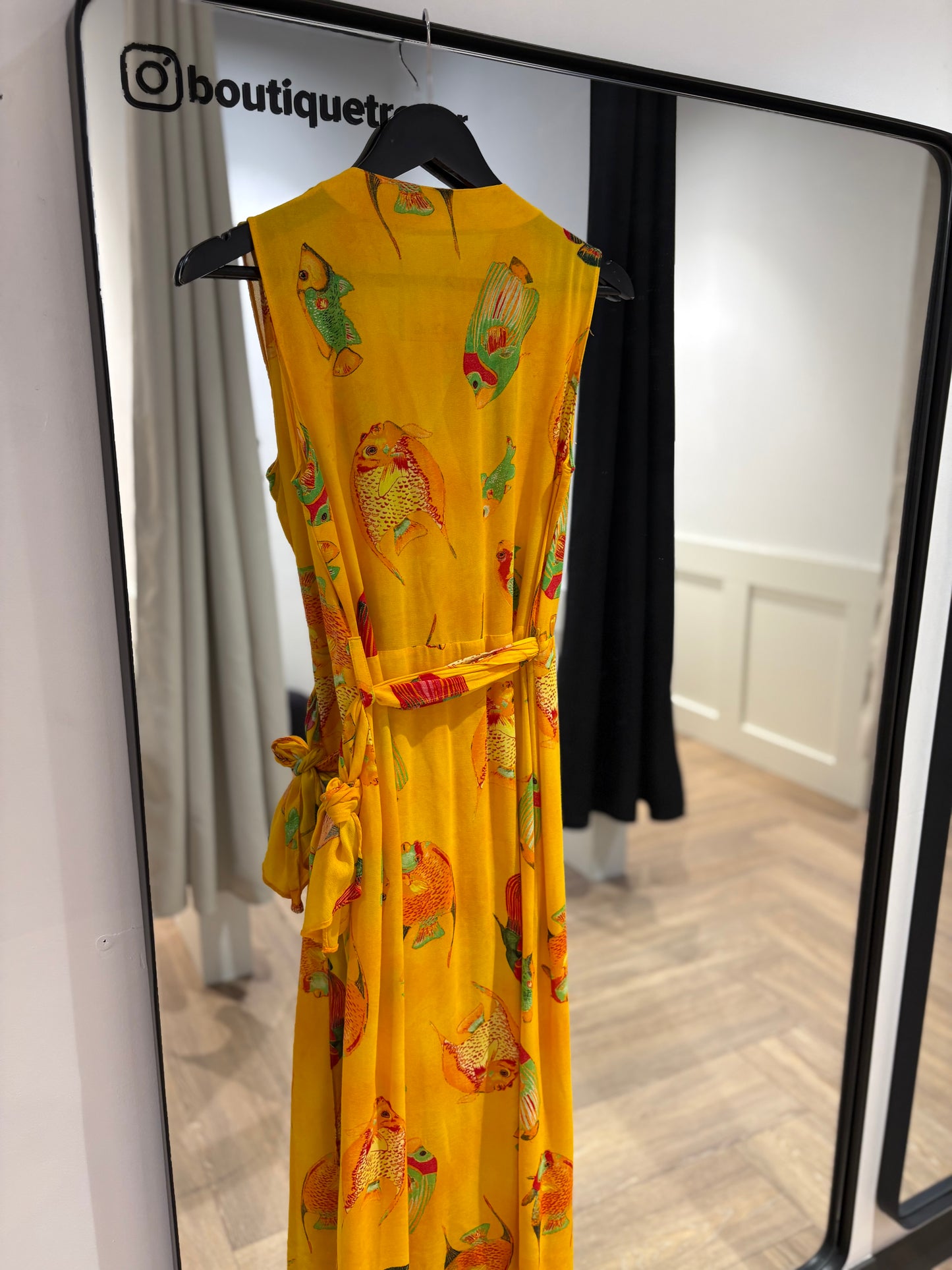 Robe longue vintage à motifs poissons S