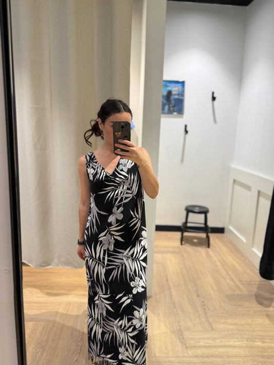 Robe longue à fleurs hawaïennes L