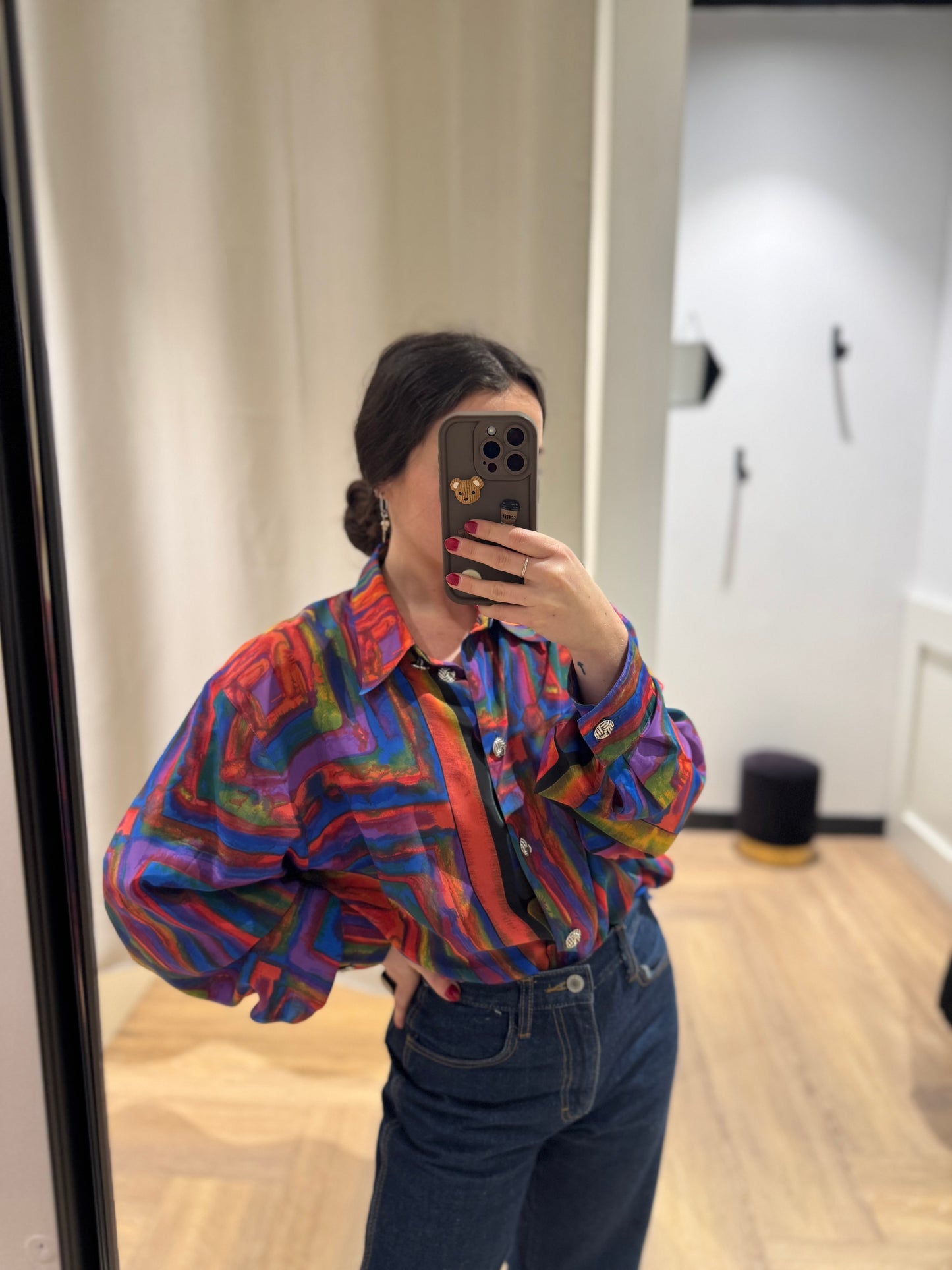 Blouse vintage à motifs XXL