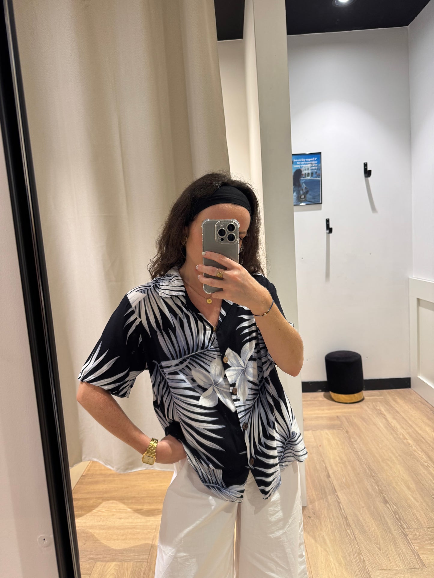 Blouse à fleurs hawaïennes M