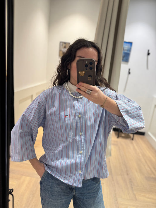 Chemise upcyclée Tommy Hilfiger à rayures L
