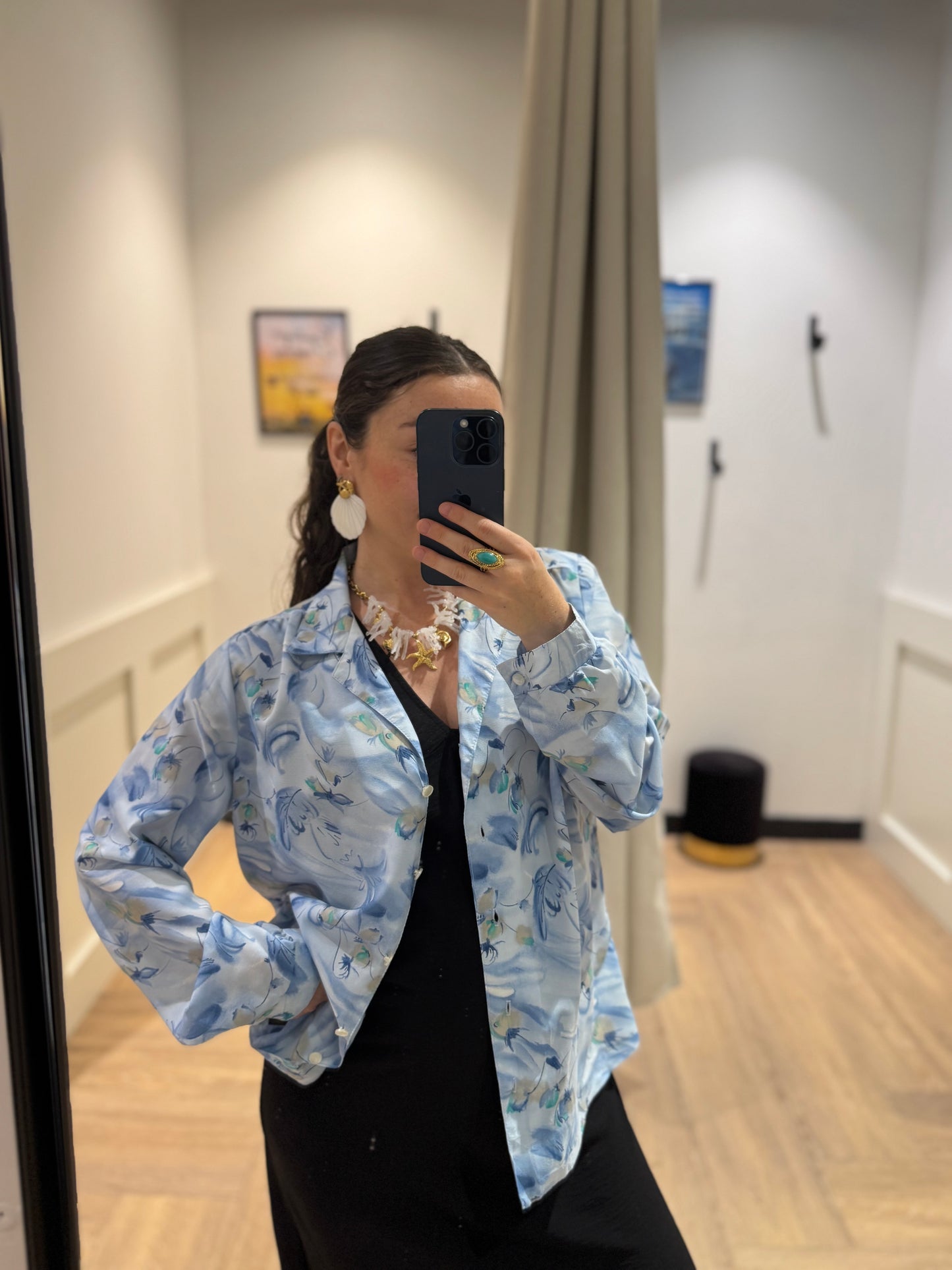 Blouse vintage à motifs M