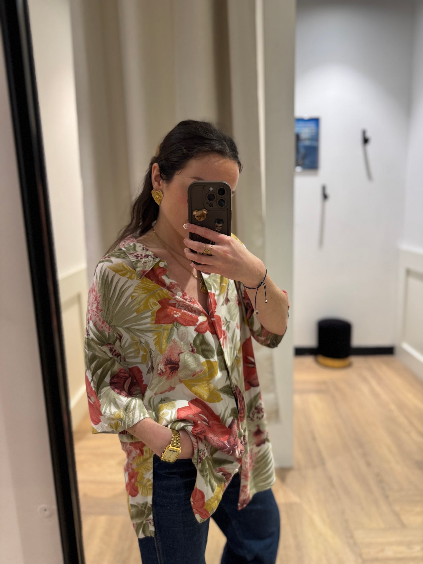 Blouse à motifs fleurs XXL