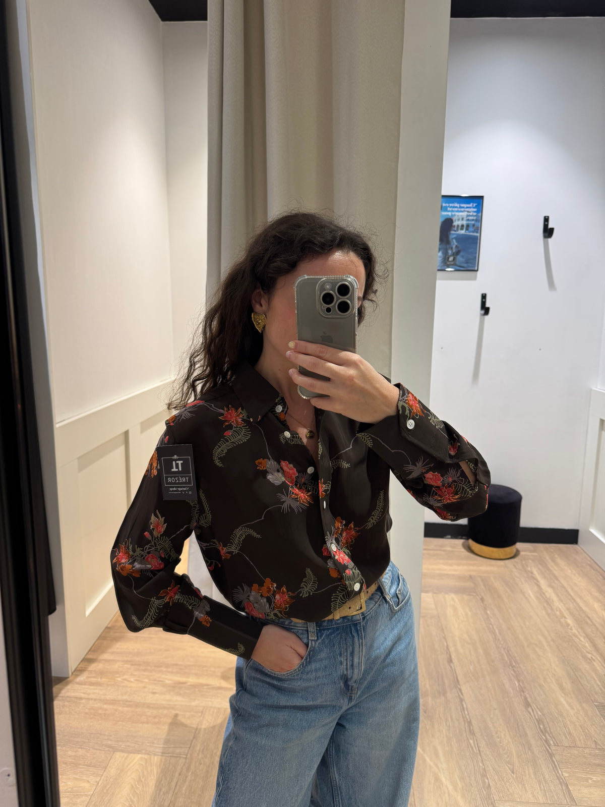 Blouse à motifs fleurs M/L