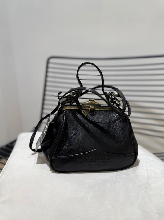 Sac bandoulière en cuir noir