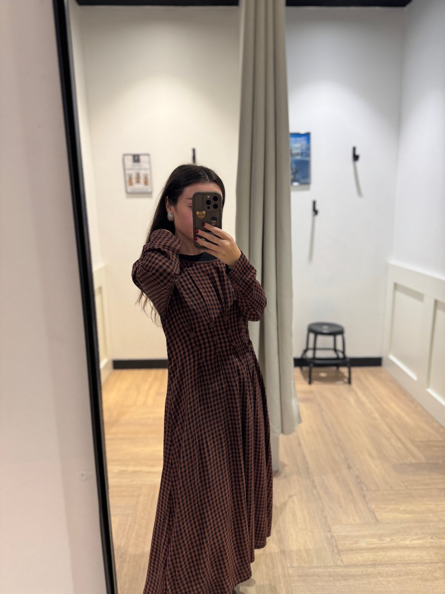 Robe longue à carreaux M