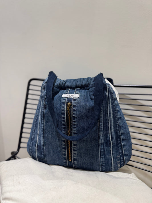 Sac seau en jean upcyclé Trézor