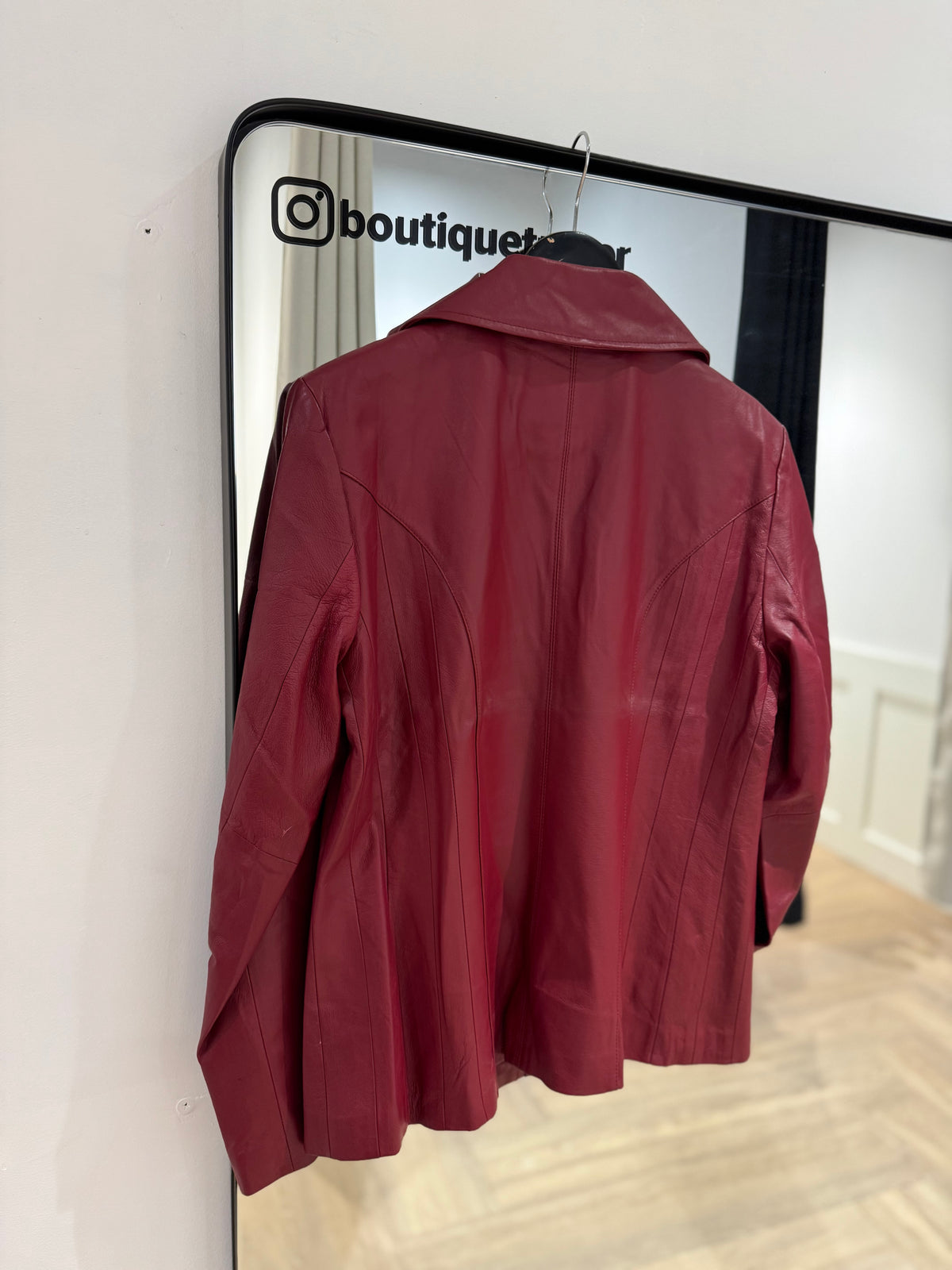 Veste en cuir rouge M