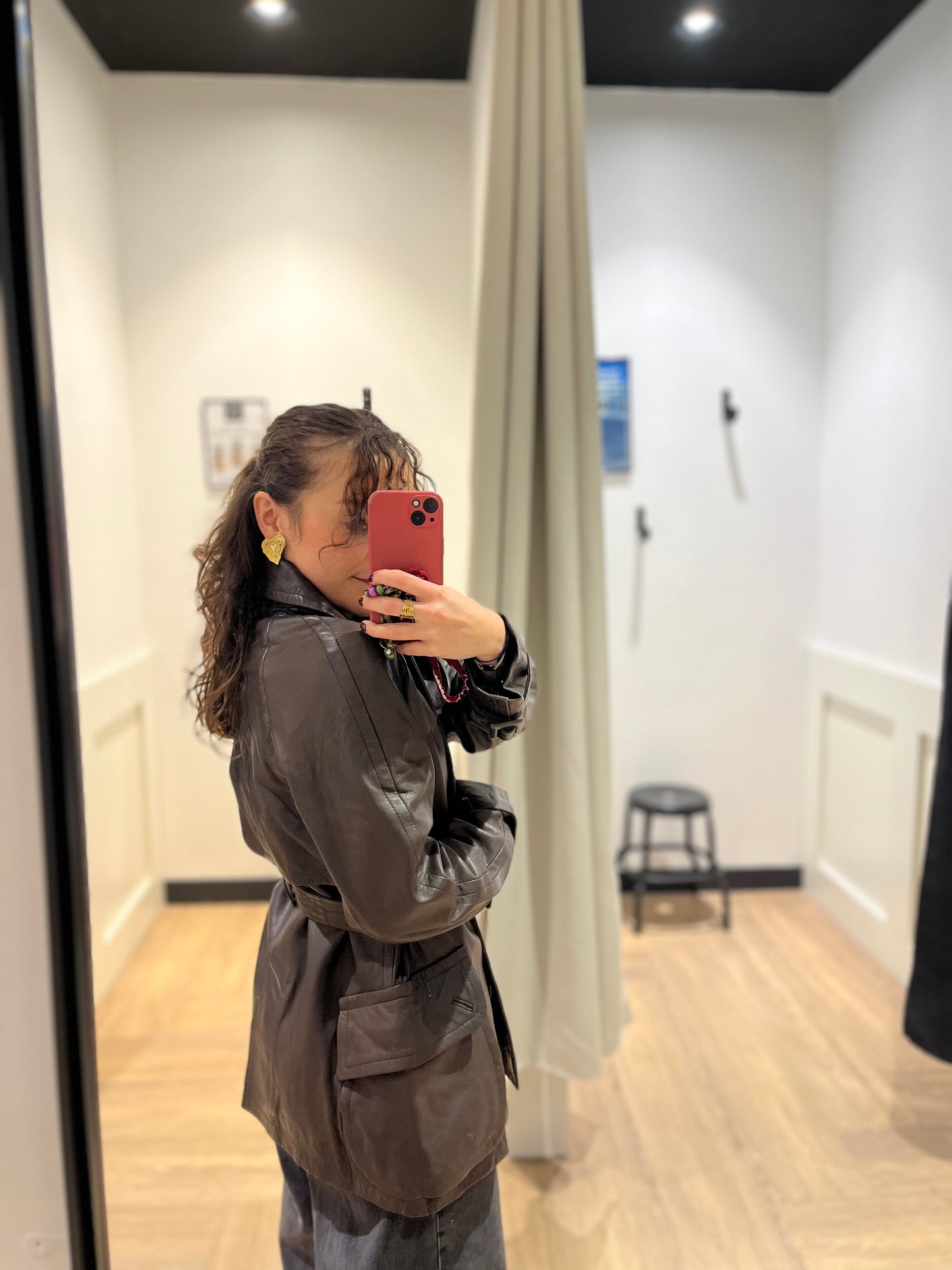 Trench court en cuir S