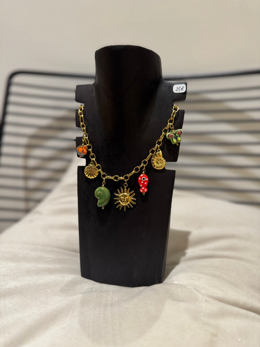 Collier à breloques en acier inoxydable