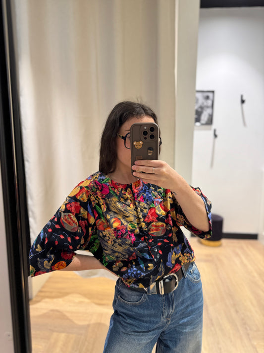 Tee-shirt vintage à motifs fleurs S