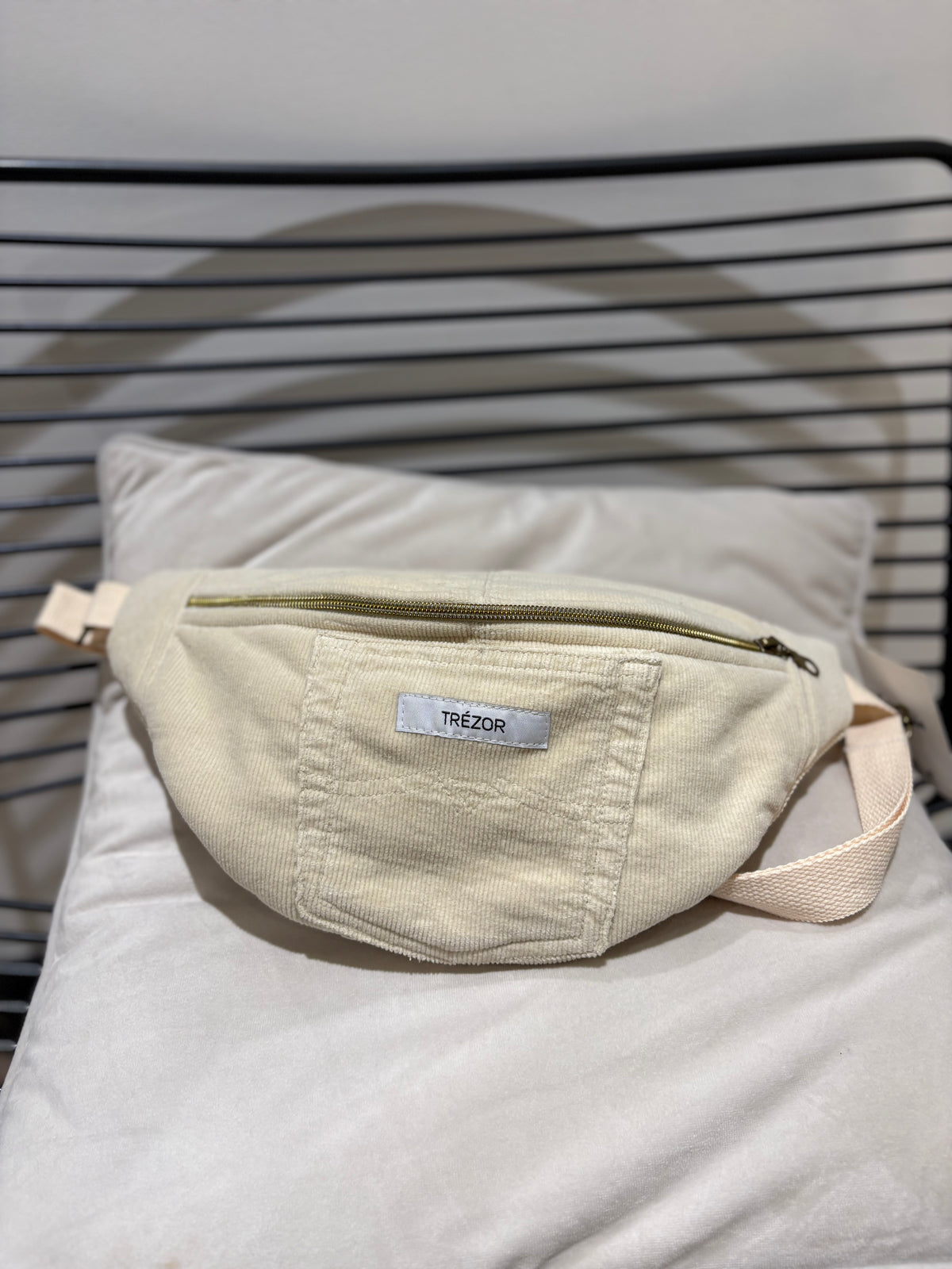 Sac banane en velours côtelé fait main