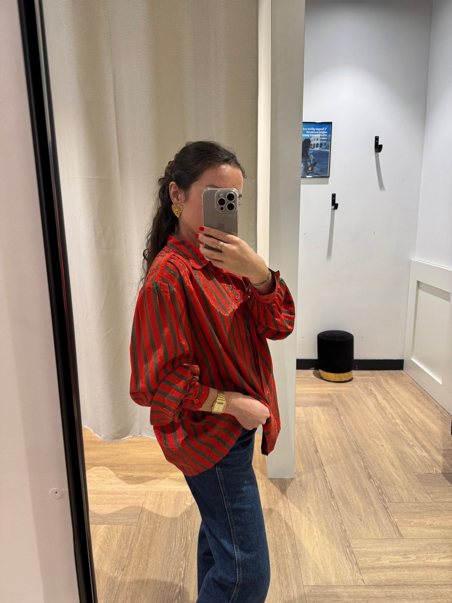 Blouse à rayures vintage XL