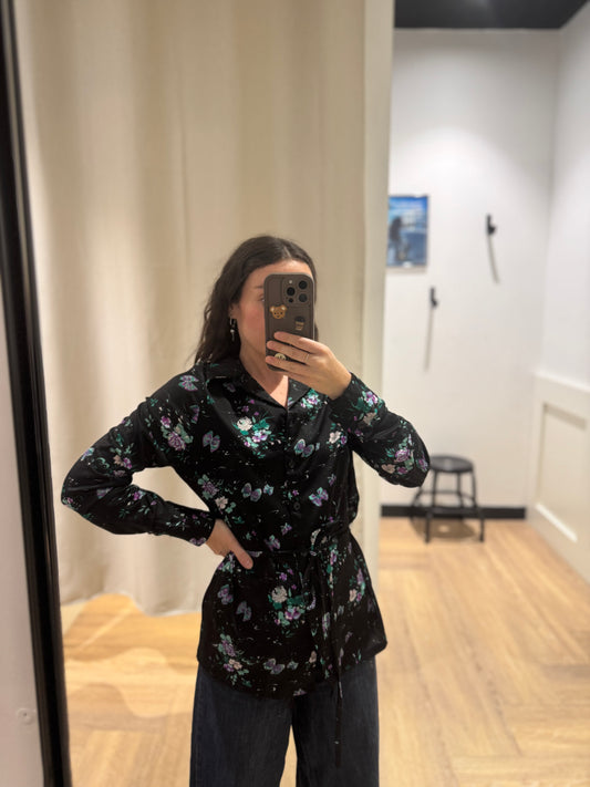 Blouse vintage à fleurs XS