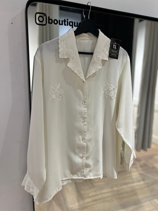 Blouse blanche vintage XL