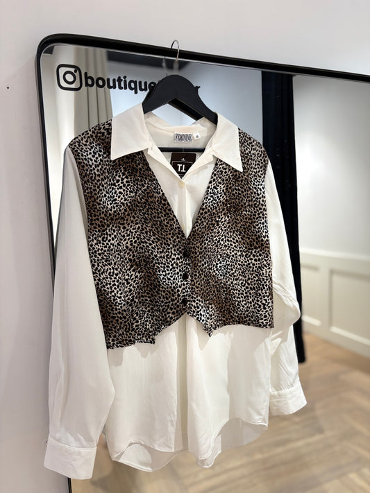 Blouse vintage léopard M