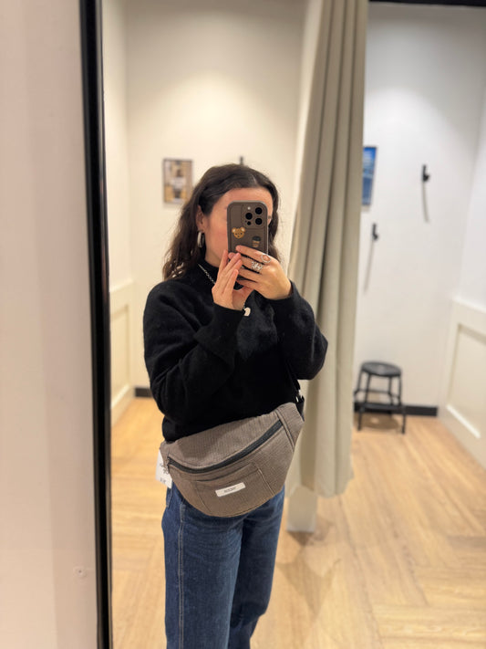 Sac banane marron upcyclé fait main