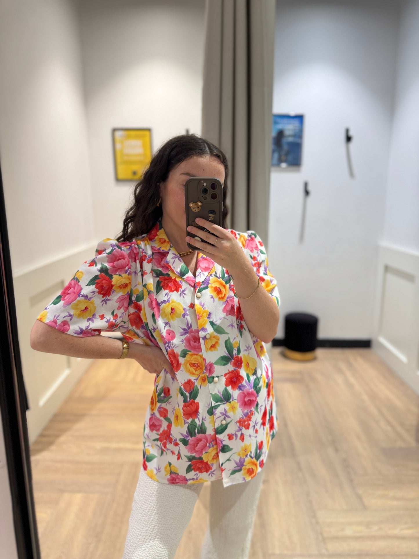 Blouse vintage à fleurs L
