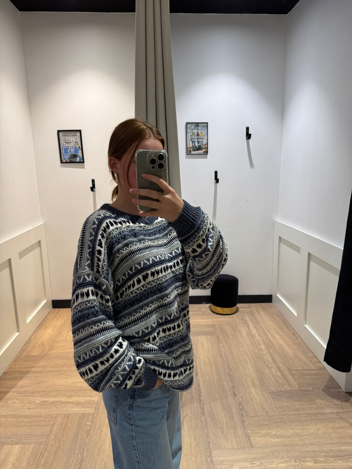 Pull mixte à motifs L