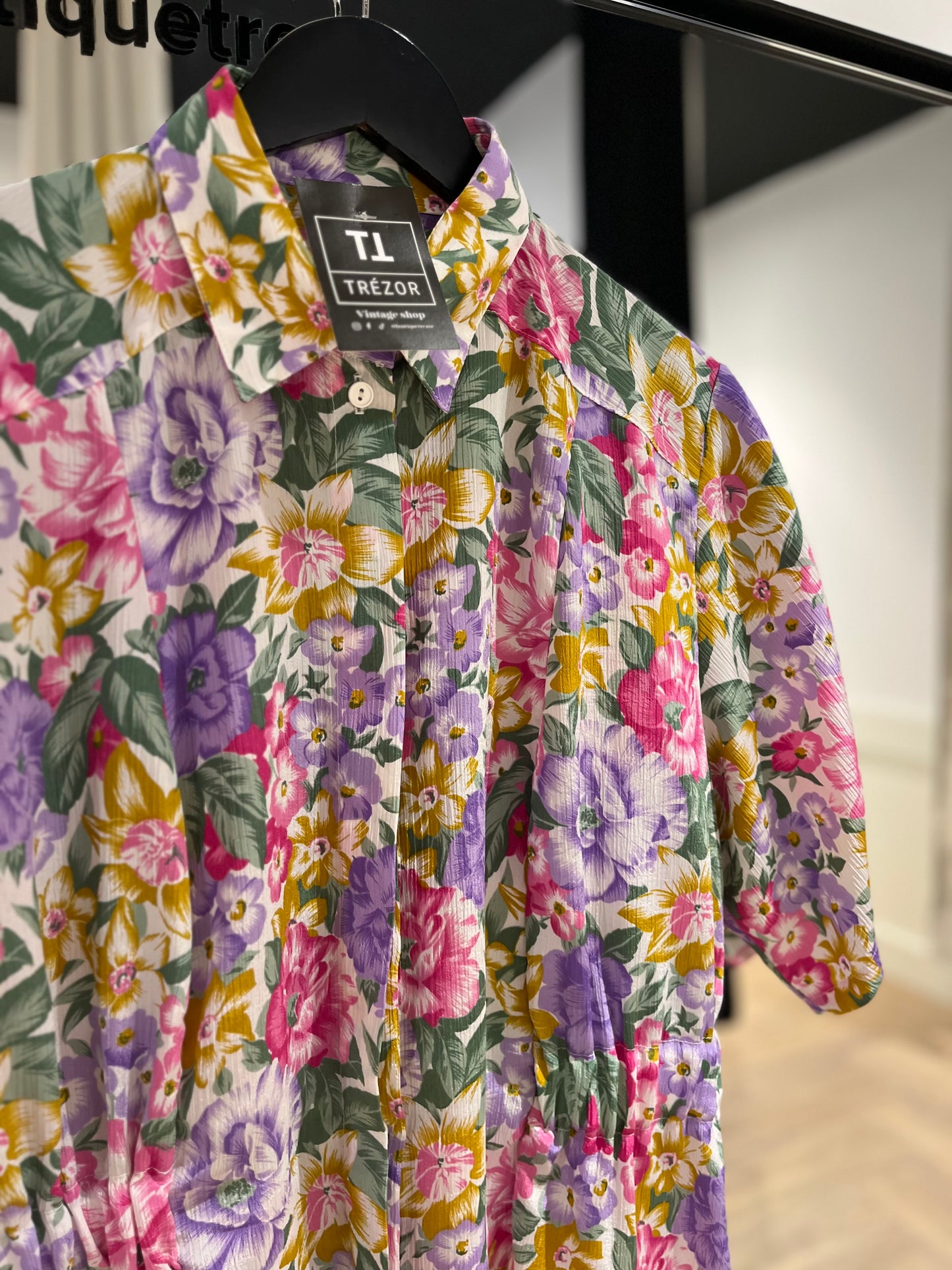 Blouse à fleurs multicolores XL