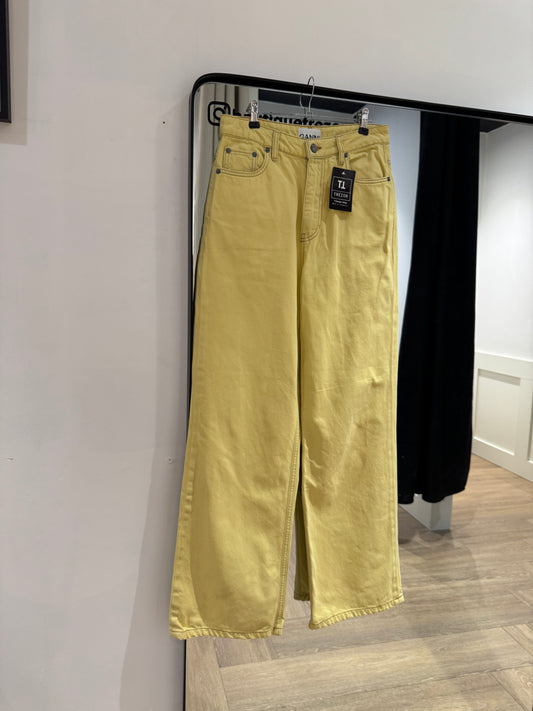 Pantalon GANNI jaune blé 38
