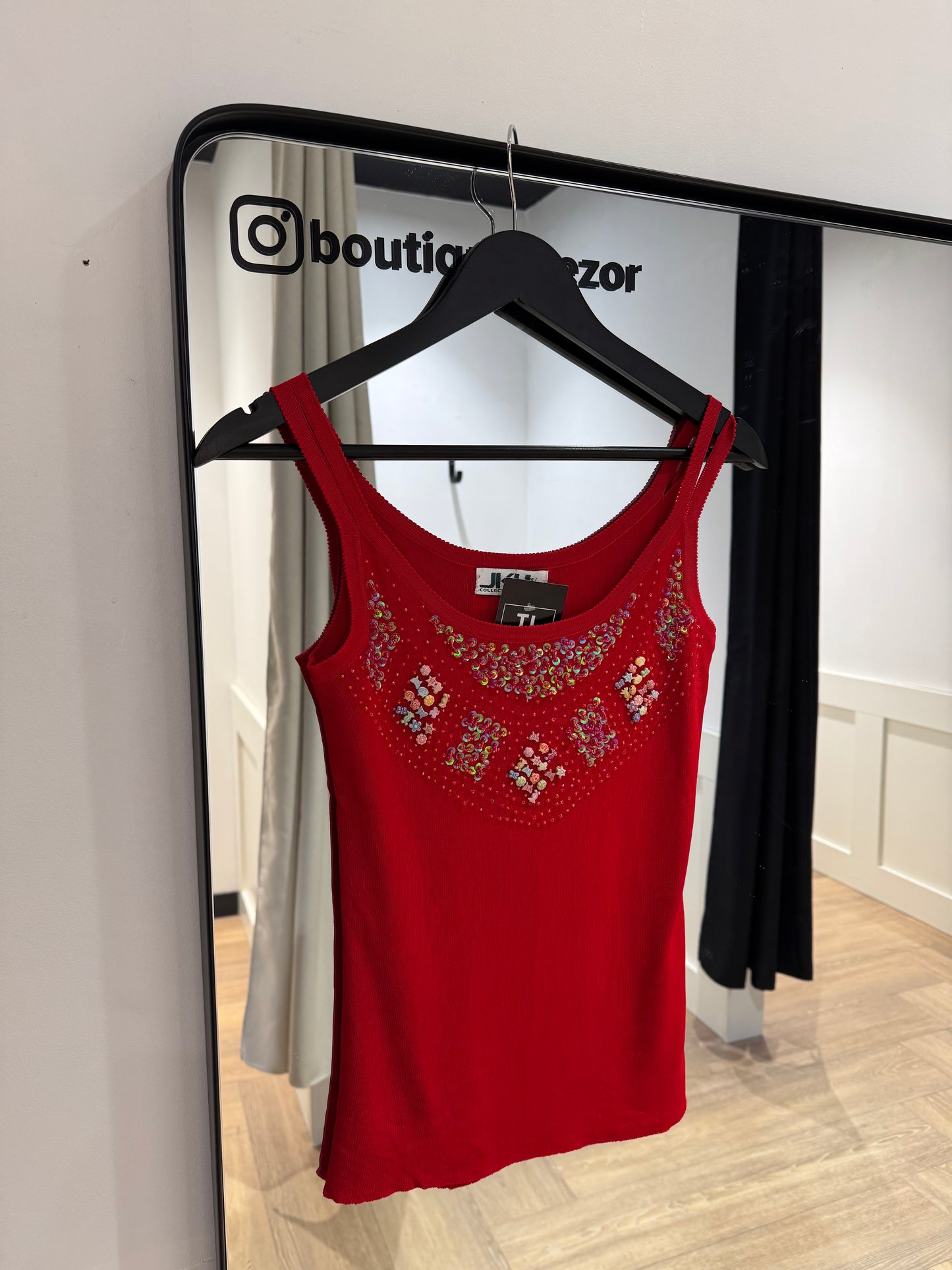 Top débardeur vintage à perles M