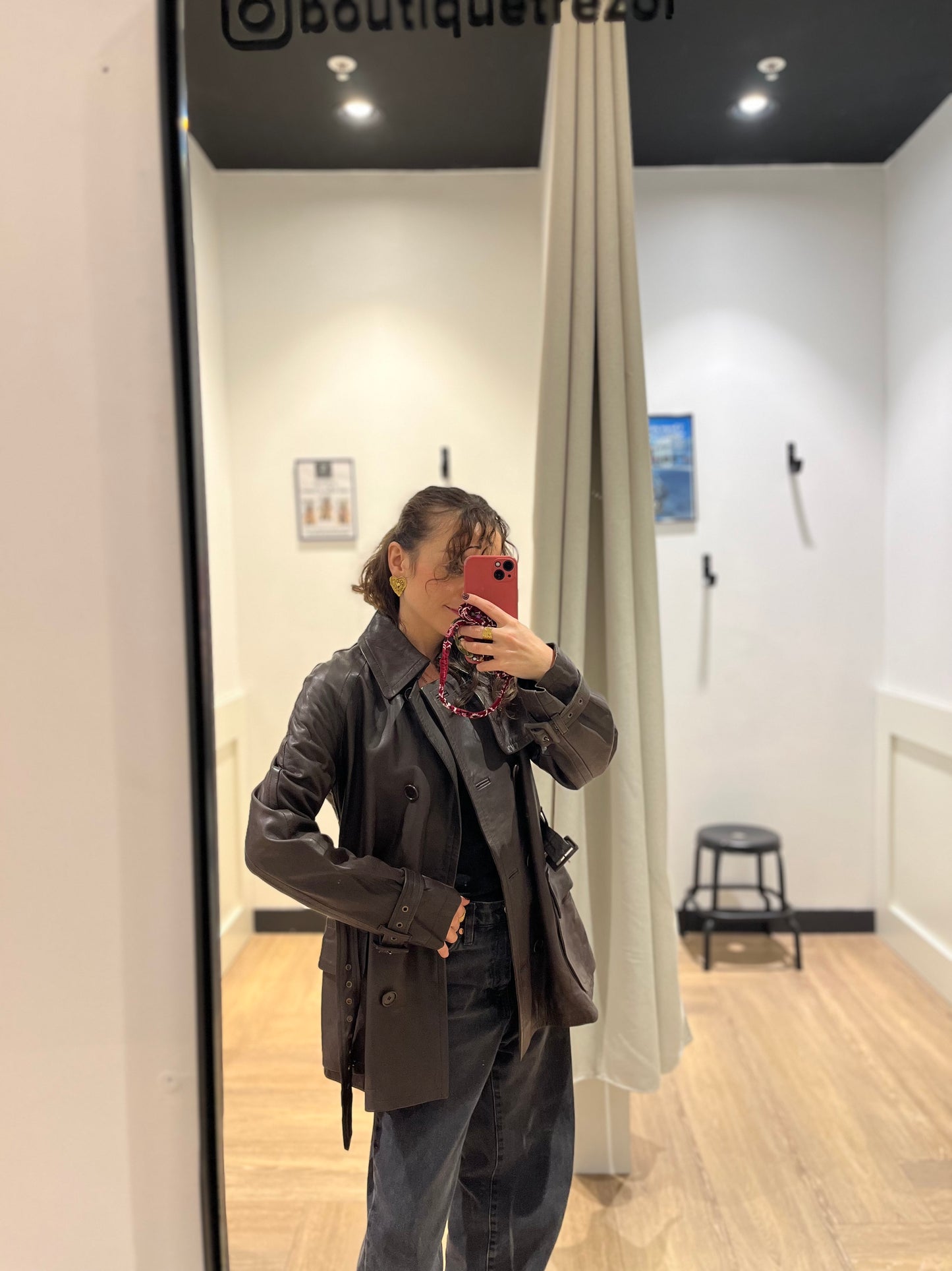 Trench court en cuir S