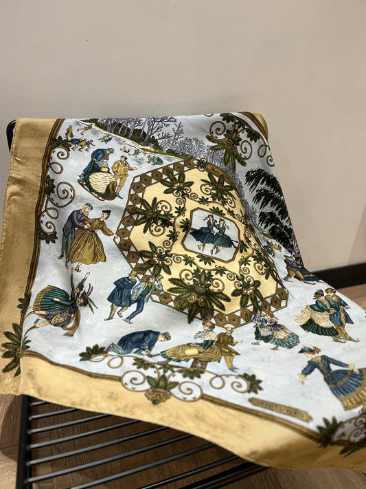 Grand carré de soie « Hermès » vintage