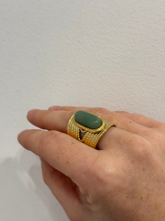 Bague pierre en acier inoxydable