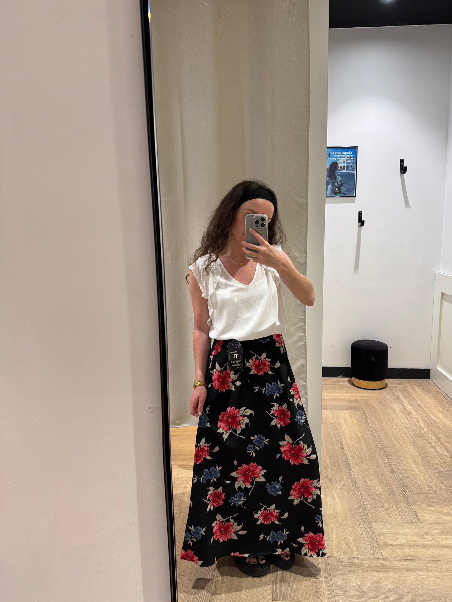 Jupe longue à fleurs 36
