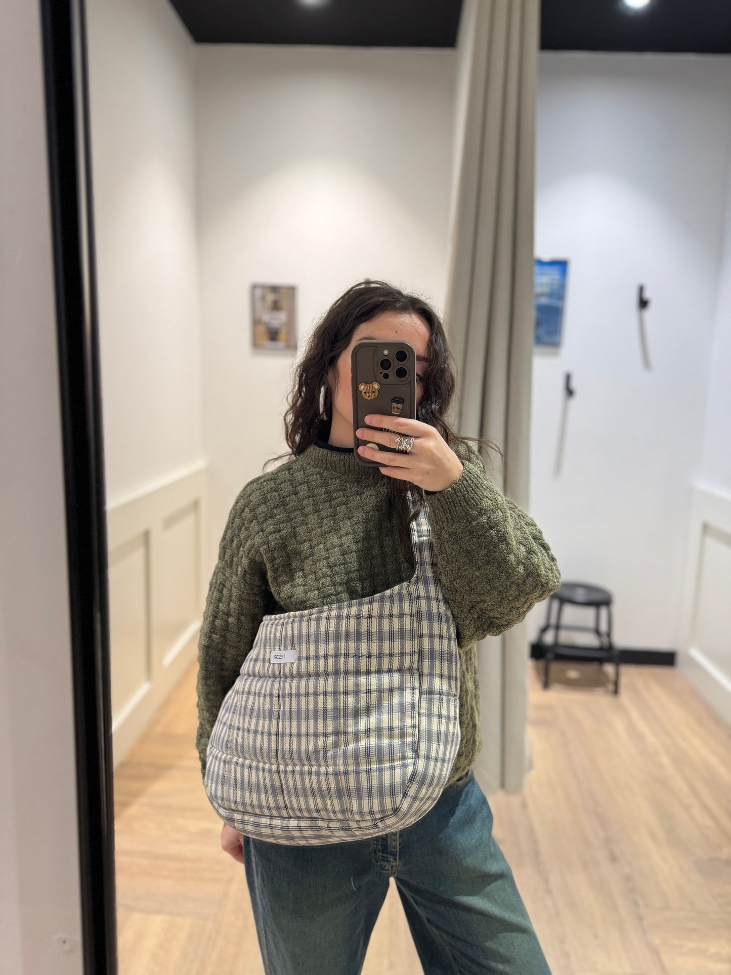 Sac fourre-tout matelassé à carreaux