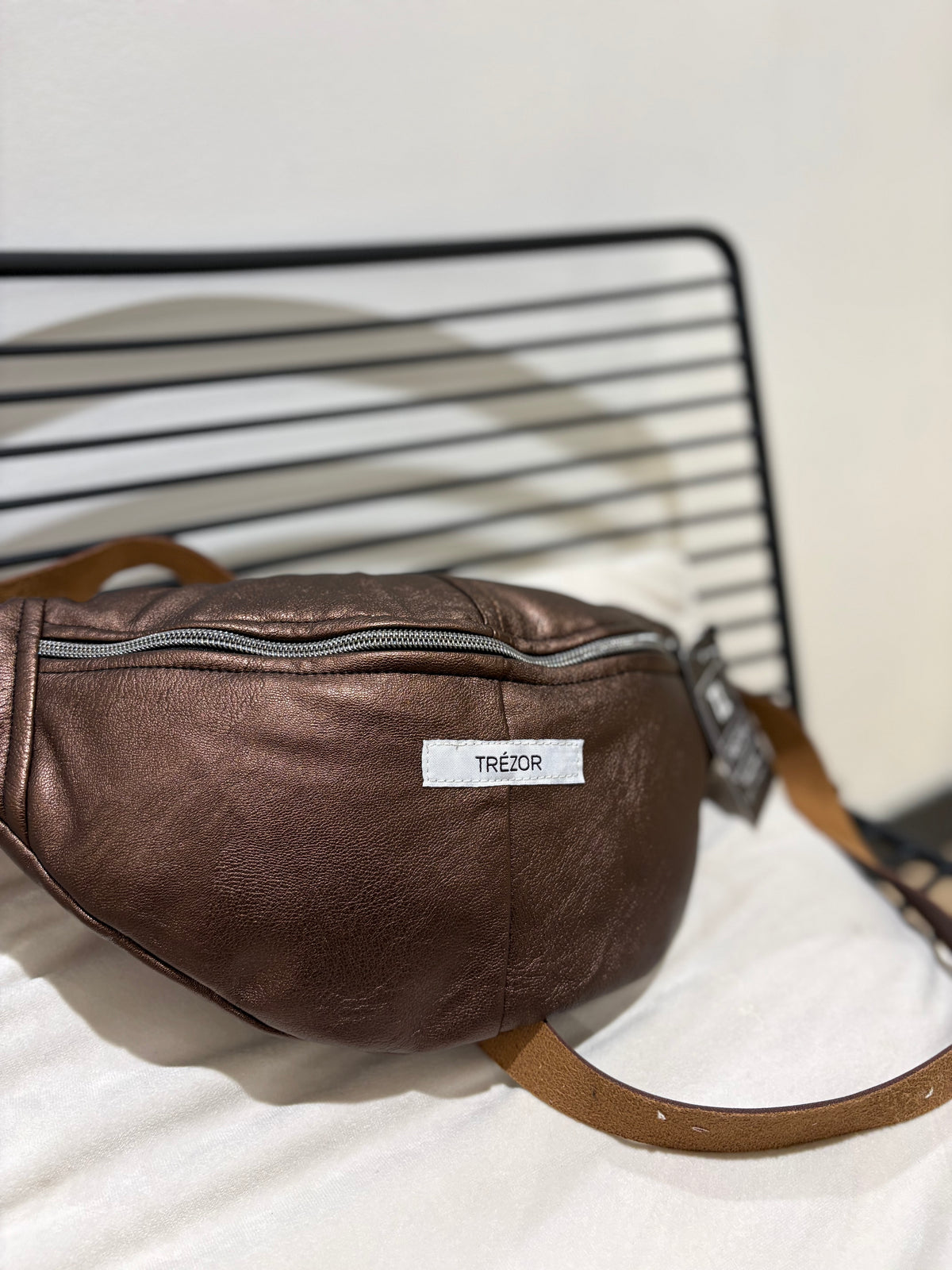 Sac banane marron fait main