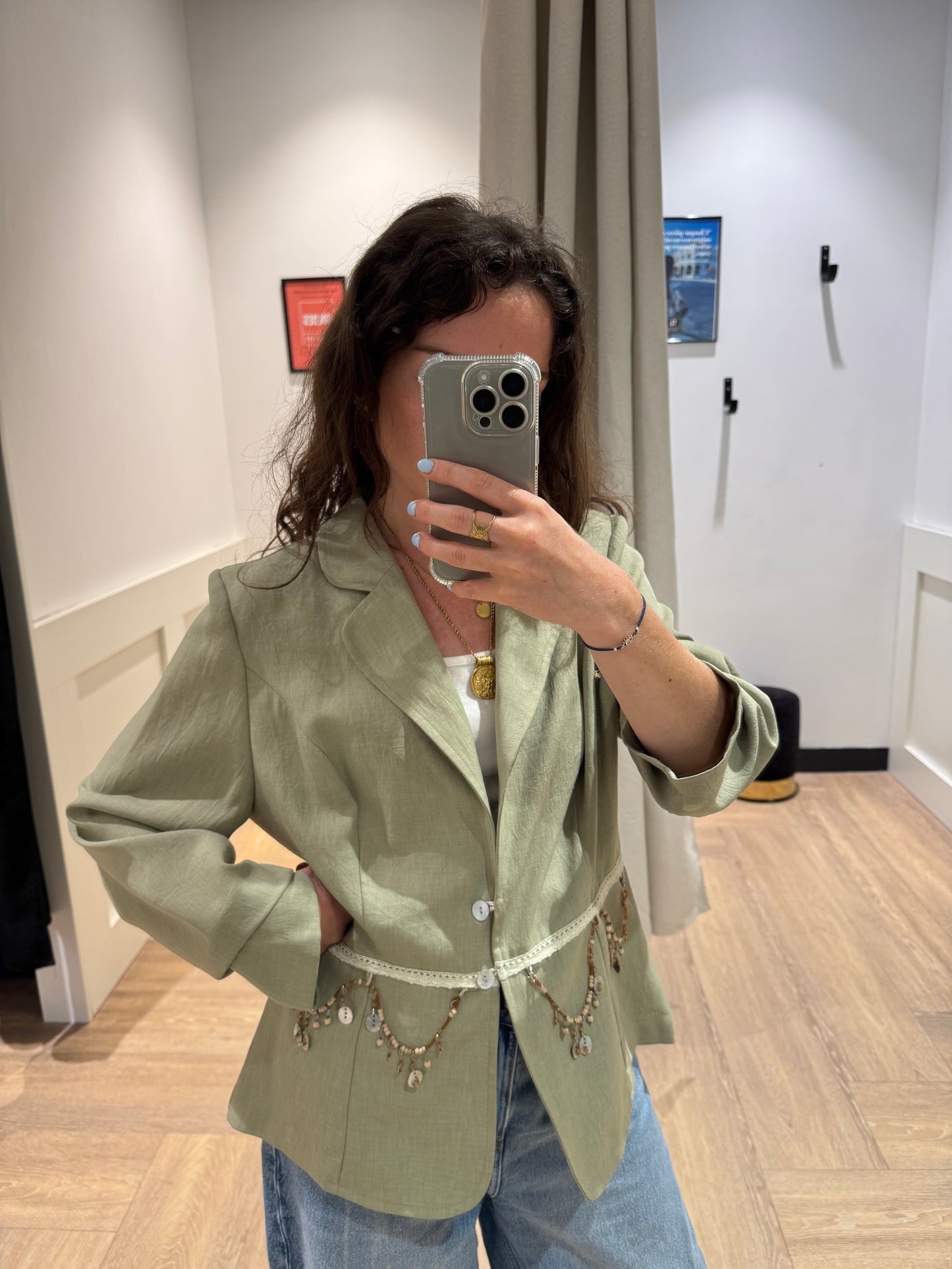Veste blazer vintage à breloques L