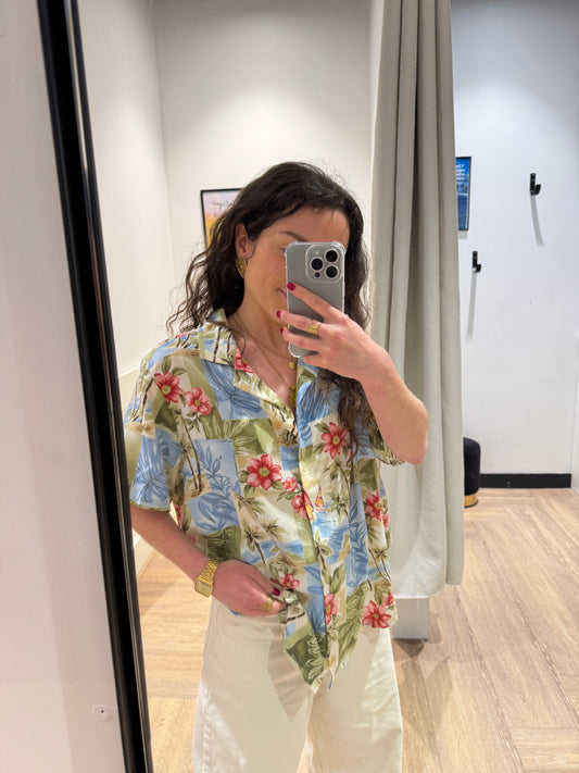 Blouse à fleurs hawaïennes M