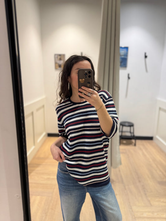 Top en maille à rayures XL