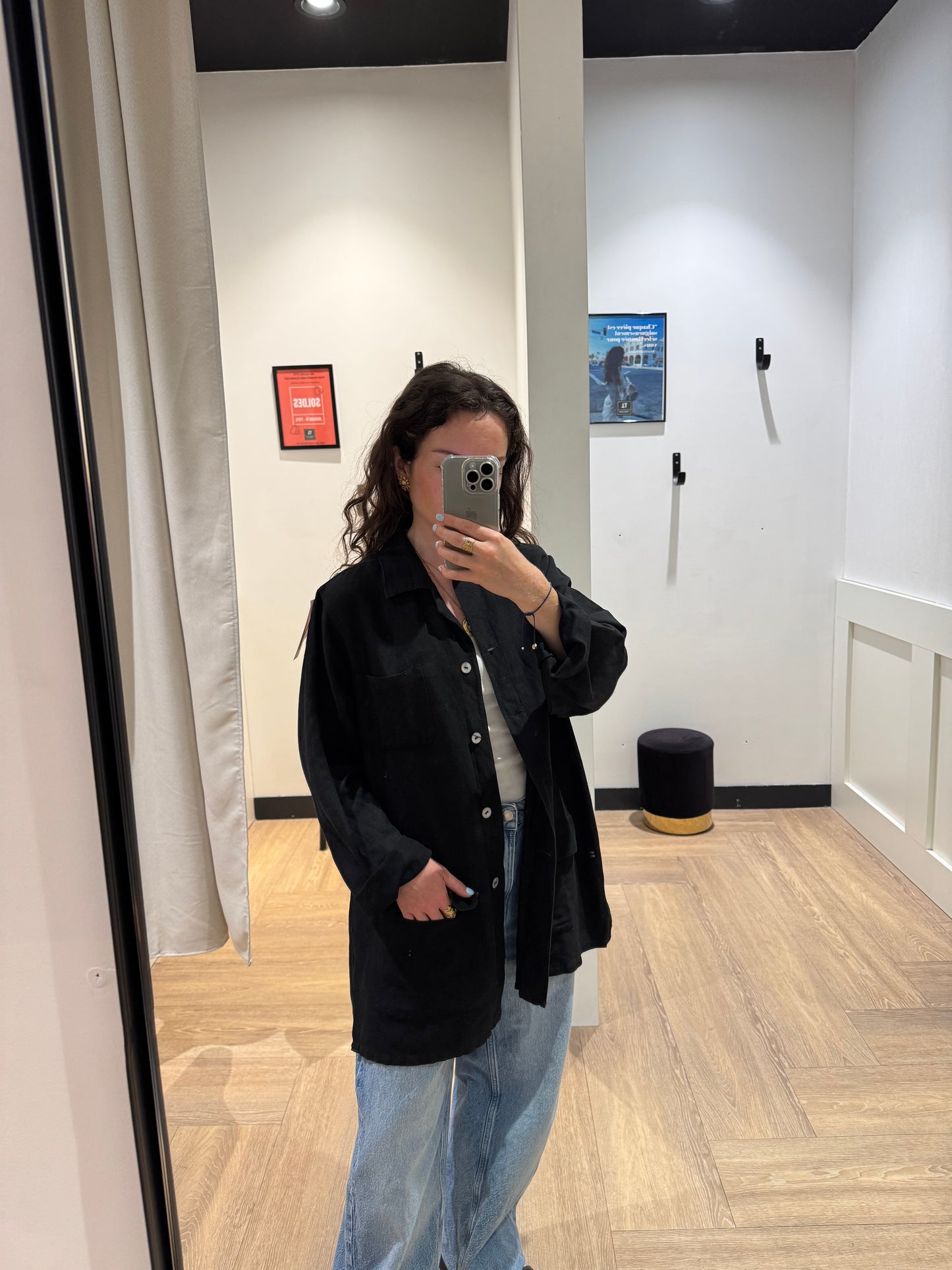 Veste en lin noir L/XL