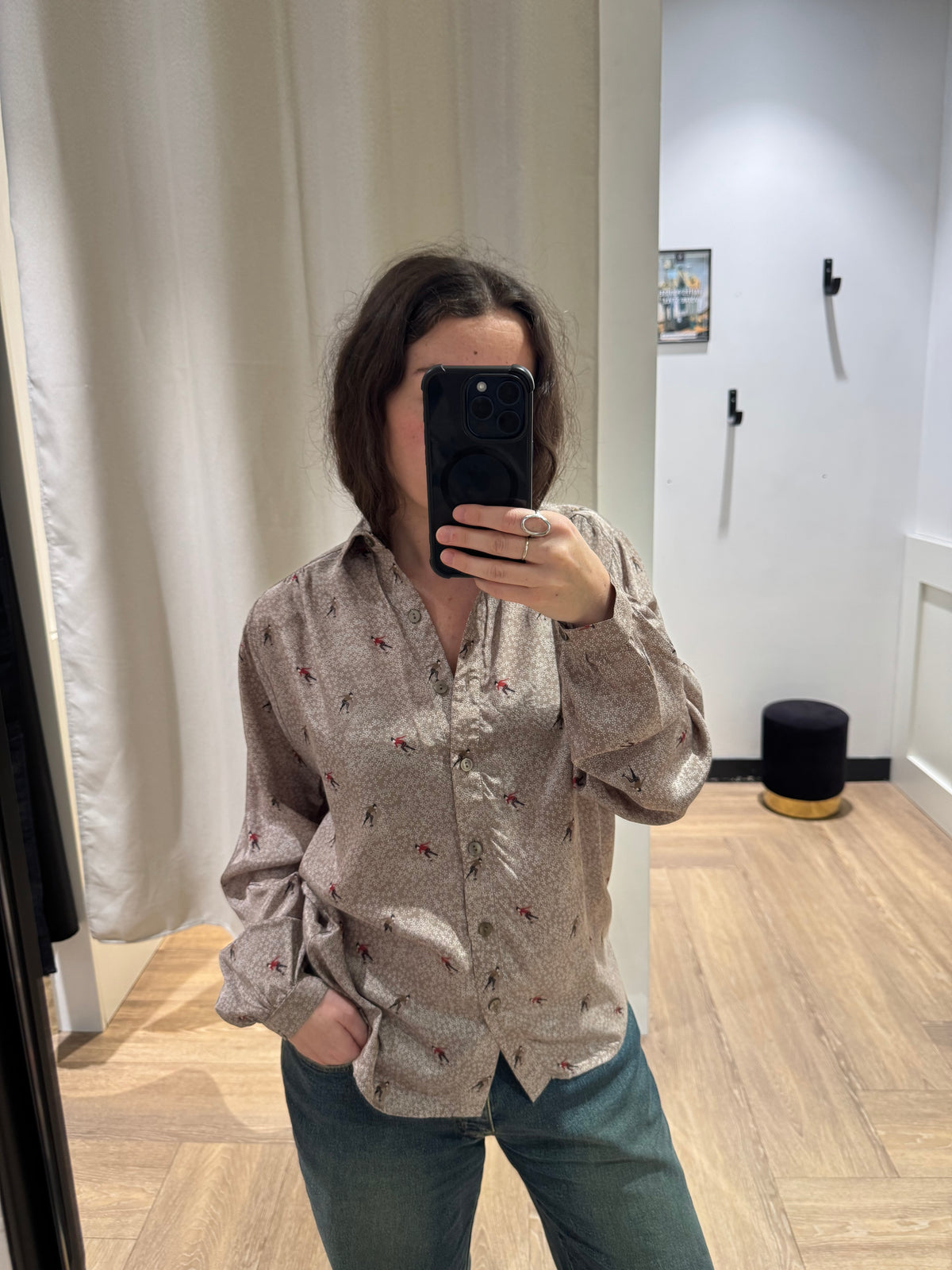 Blouse vintage à motifs S/M
