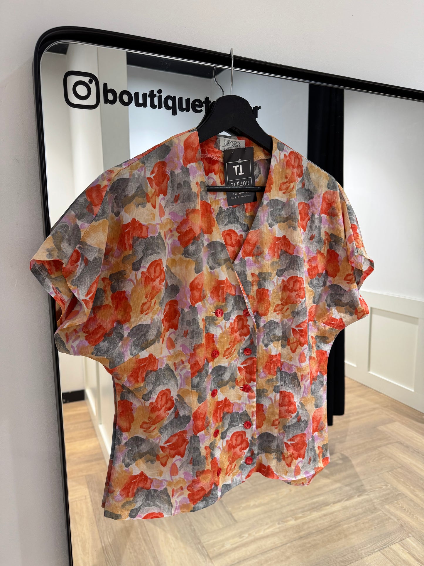 Blouse vintage à fleurs M