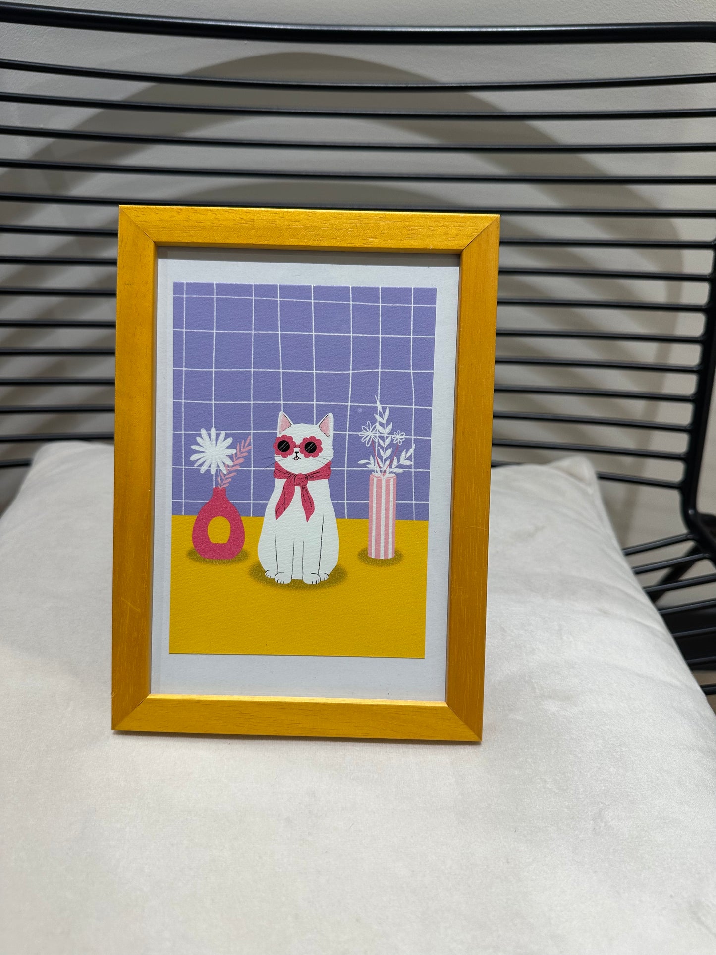 Affiche Chat lunettes A6 Atelier Chatmallow