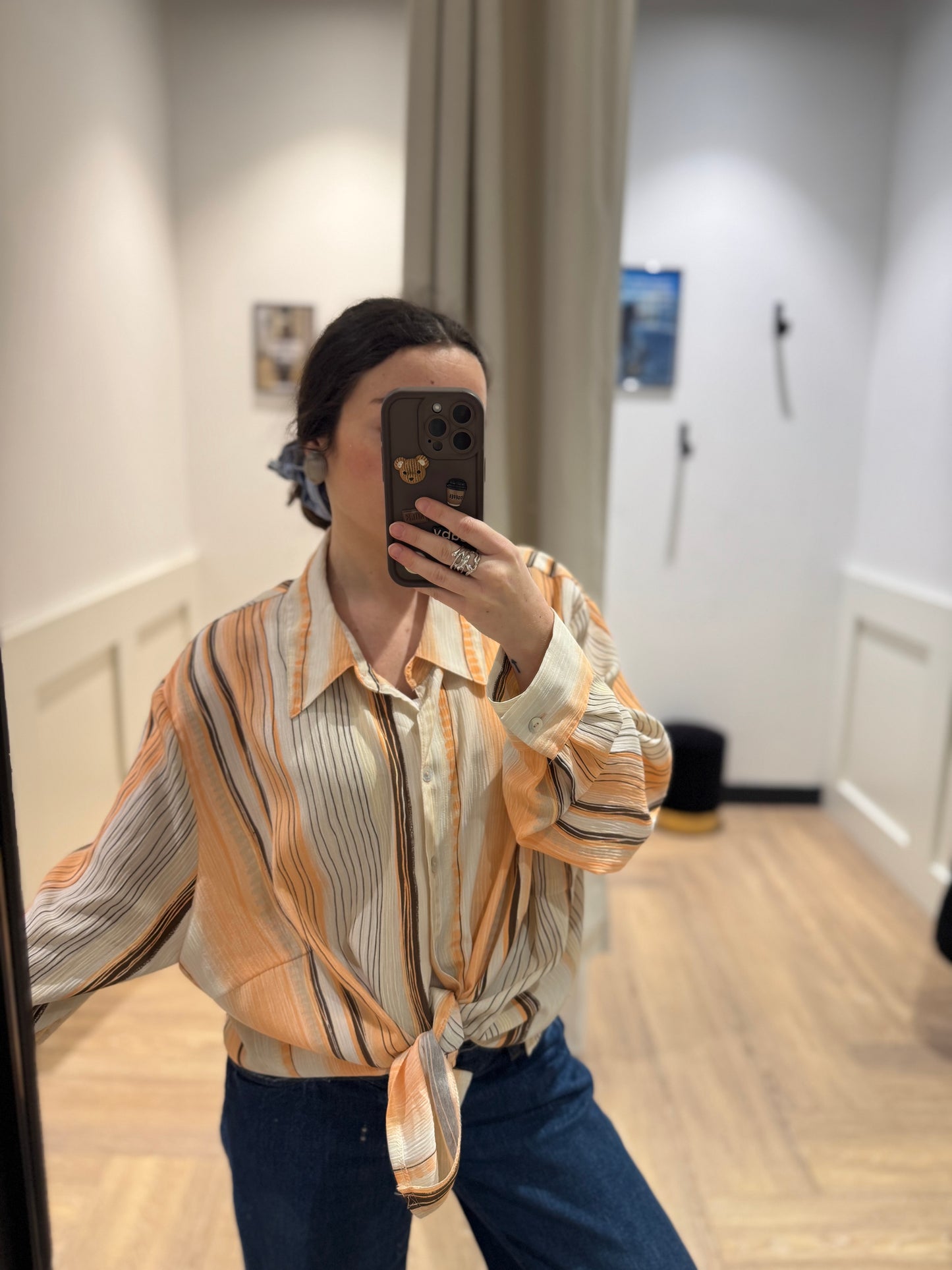 Blouse vintage à rayures XXL/XXXL