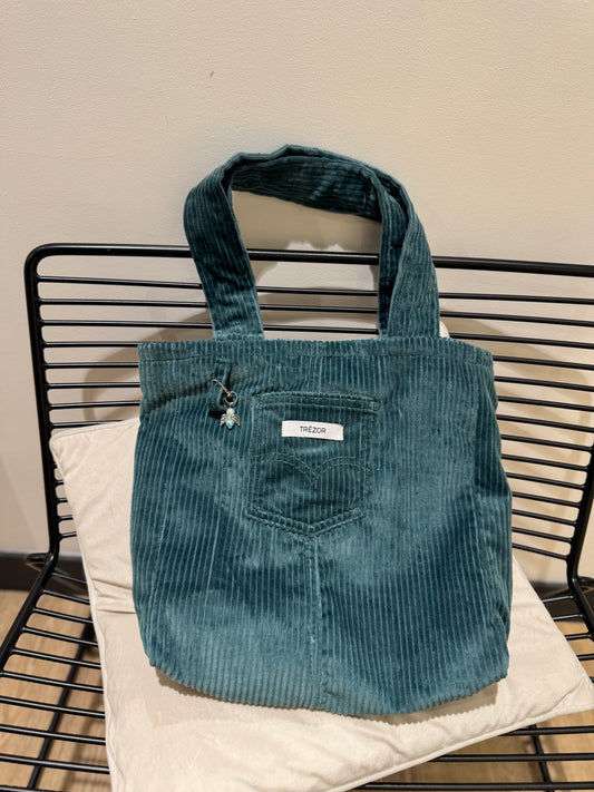 Sac cabas en velours upcyclé fait main