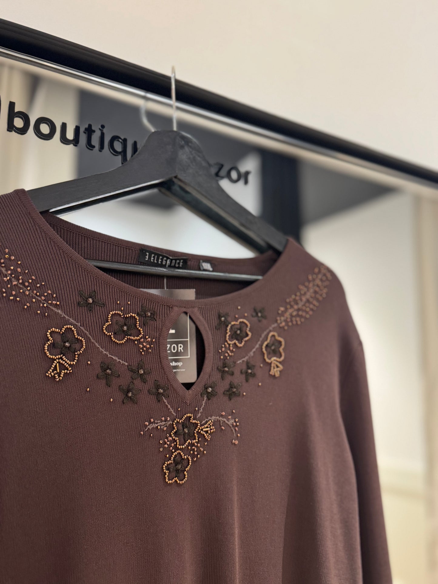 Pull vintage à perles XL/XXL