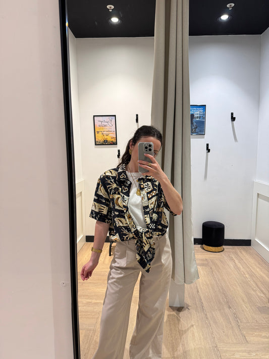 Blouse vintage à motifs M